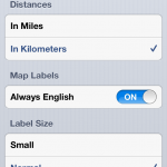 Einstellungen der Karten App in iOS 6