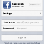 Facebook Einstellungen in iOS 6